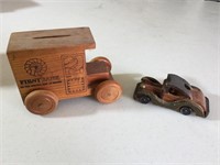 Wooden toy car, First National Bank of Decatur