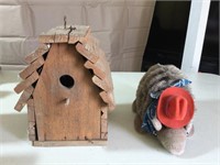 Bird house, toy stuff armadillo