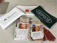 3 Bank bags, recipes clippings