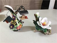 Ceramic flower figurine, pitcher