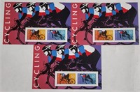 Lot Of 3 50 cent 1996 Cycling Stamp Sheets