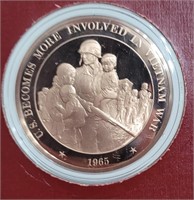 1965 United States Vietnam War Bronze Medallion