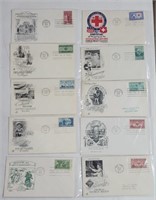 Lot of 10 First Day Covers  1951-1955