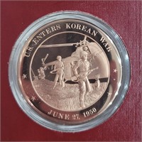 1950 USA Enters Korean War Bronze Medallion