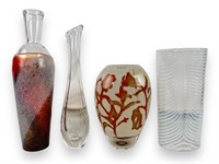 (4) Swedish Art Glass Vase Inc Kosta Boda,