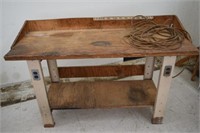 Wooden Work Table w/ Outlets