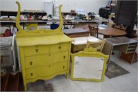 Vintage Painted Dresser w/ Mirror