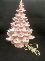 Vintage Pink Light Up Christmas Tree