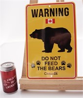 Plaque en métal Do not feed the bears, neuve