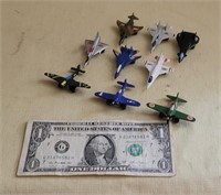 Set of 9 Small Tootsie Toy Planes