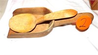 Wooden Scoop & Spoon