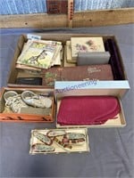 BABY SHOES, OLD BOXES(EMPTY), OLD GREETING CARDS