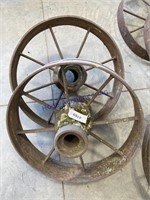 PAIR OF IRON WHEELS, APPROX 20"