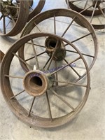 PAIR OF IRON WHEELS, APPROX 24"
