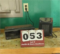 AM/FM Cassette Radio, Small Electric Heater