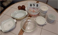 Assorted Pyrex Dishes, Corning Ware, Etc.