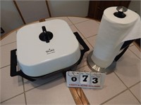 Rival Electric Skillet, Paper Towel Stand