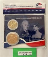 US Mint Pres $1 & Spouse Medal-Monroe