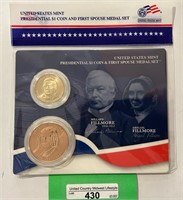 US Mint Pres $1 & Spouse Medal-Fillmore