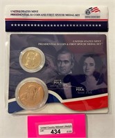 US Mint Pres $1 & Spouse Medal-Polk