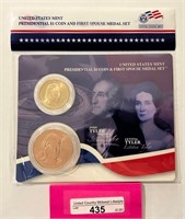 US Mint Pres $1 & Spouse Medal-Tyler