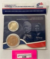 US Mint Pres $1 & Spouse Medal-Fillmore