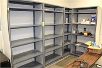 (4) Sections of Metal Shelving, Each Approx. 3'W x