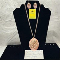 Necklace 3 strand & dangle earrings set