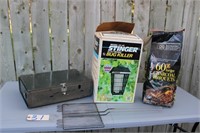Coleman camp stove, charcoal; Electronic bug zappr