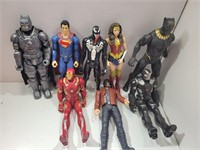 (8) Large Superhero Action Figures