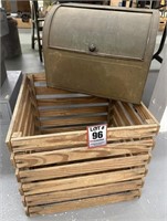Wooden Crate and Metal Bread Box