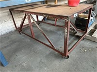 Plate Topped Mobile Work Bench 2m x 1m