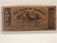 1864 State Of Georgia 100 Dollar Bill