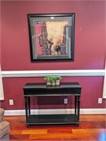 42 X 12 X 32.5 Black Wall Table with Plant