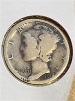 1918-D Silver Mercury Dime