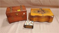 Vintage Wooden Jewelry Boxes Lot