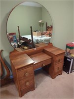 Antique vanity and mirror 45Wx 64Tx 18D