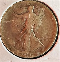 1918 Walking Liberty Silver Dollar