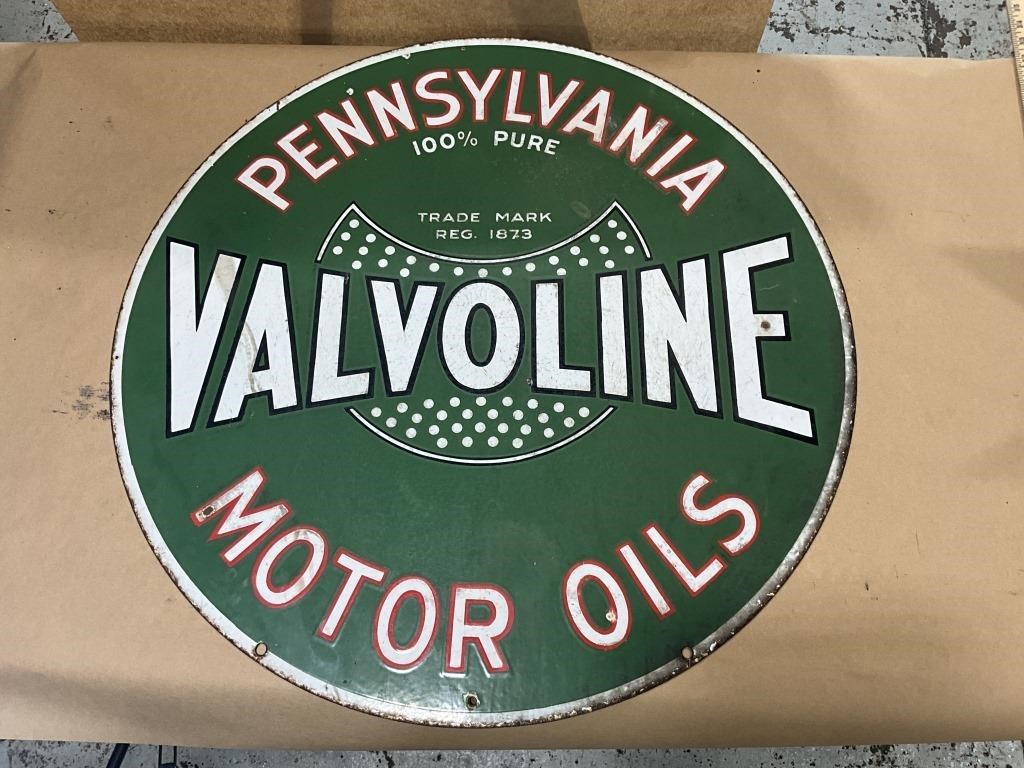 Valvoline PA Motor Oil Double Sided Porcelain
