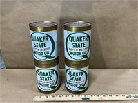 (4) Quaker State Motor Oil Cans - All Full