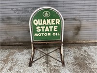Quaker State Motor Oil Double Sided Sign w/ Stand