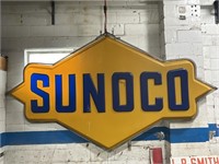 Large Sunoco Plastic Sign w/ Aluminum Frame - Has