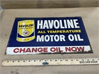 Texaco Havoline Motor Oil Tin Single Sided Sign