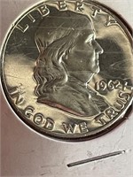 1962 PF Franklin Half Dollar