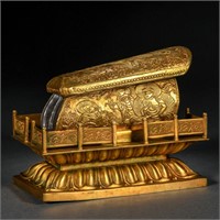 A Chinese Bronze-Gilt Coffin
