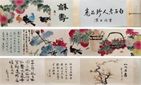 A Chinese Hand Scroll Painting By Qi Baishi