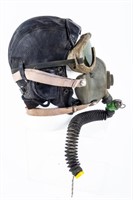 RAF Leather Flight Helmet Goggles & Oxygen Mask