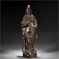 A Chinese Carved Rosewood Standing Figure