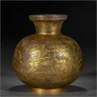A Chinese Bronze-Gilt Bottle Vase