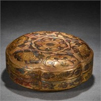 A Chinese Bronze Partly Gilt Box With Cover
